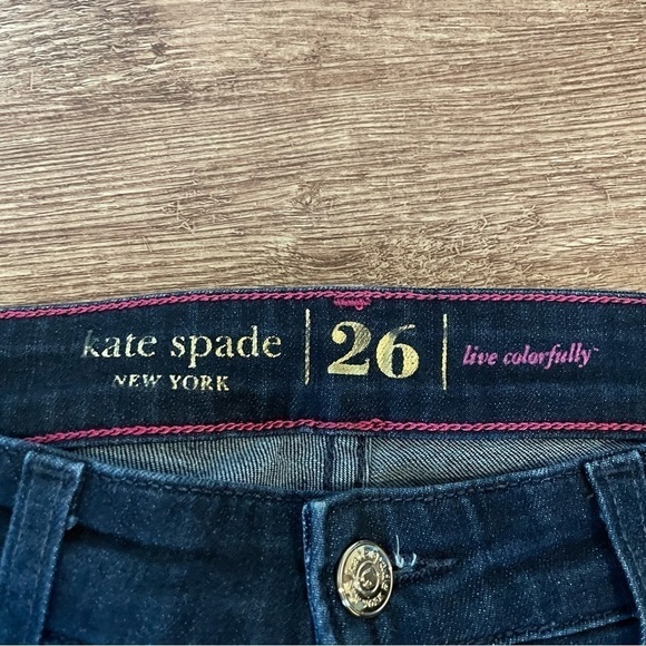 Kate Spade Dark Straight Leg Skinny Jeans Size 26 - Picture 3 of 4